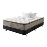 Combo Base Cama y Colchón Litium Pillow Doble 140x190cm Negro Medio Firme Ortopédico - Colchones | Bylmo