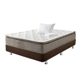 Combo Base Cama y Colchón Litium Pillow Semidoble 120x190cm Cafe Medio Firme Ortopédico - Colchones | Bylmo