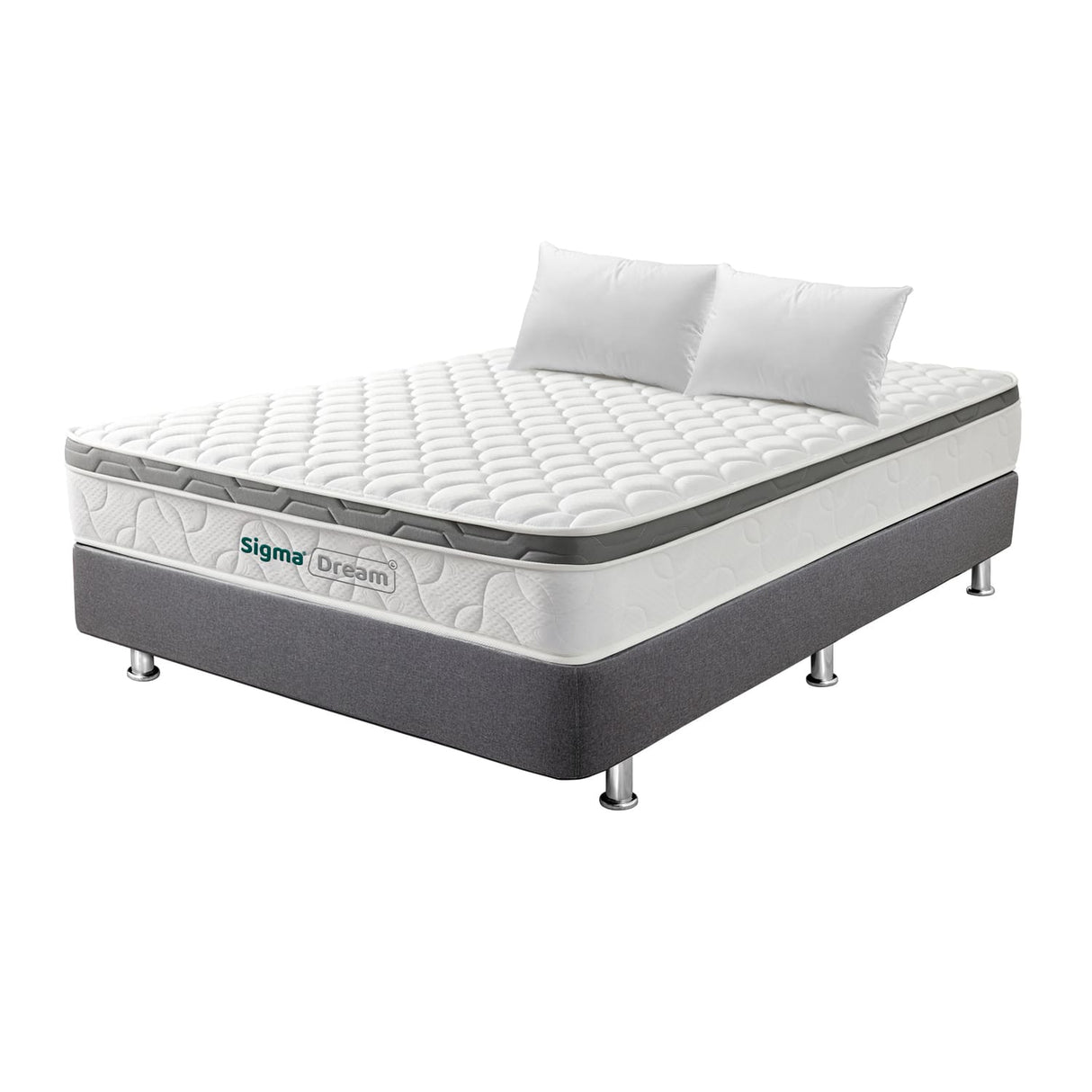 Combo Base Cama y Colchón Sigma Doble 140x190cm Medio Firme Ortopédico - Colchones | Bylmo
