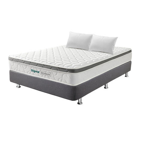 Combo Base Cama y Colchón Sigma Doble 140x190cm Medio Firme Ortopédico - Colchones | Bylmo