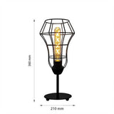Lámpara de Mesa Nydia Negro 20x36cm con Bombilla - Iluminacion | Bylmo