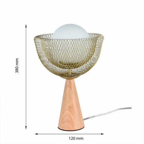 Lámpara de Mesa Mel Dorado 25x38cm con Bombilla - Iluminacion | Bylmo