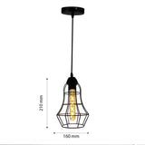 Lámpara Colgante Nydia Negro 16x21cm de Techo con Bombilla - Iluminacion | Bylmo