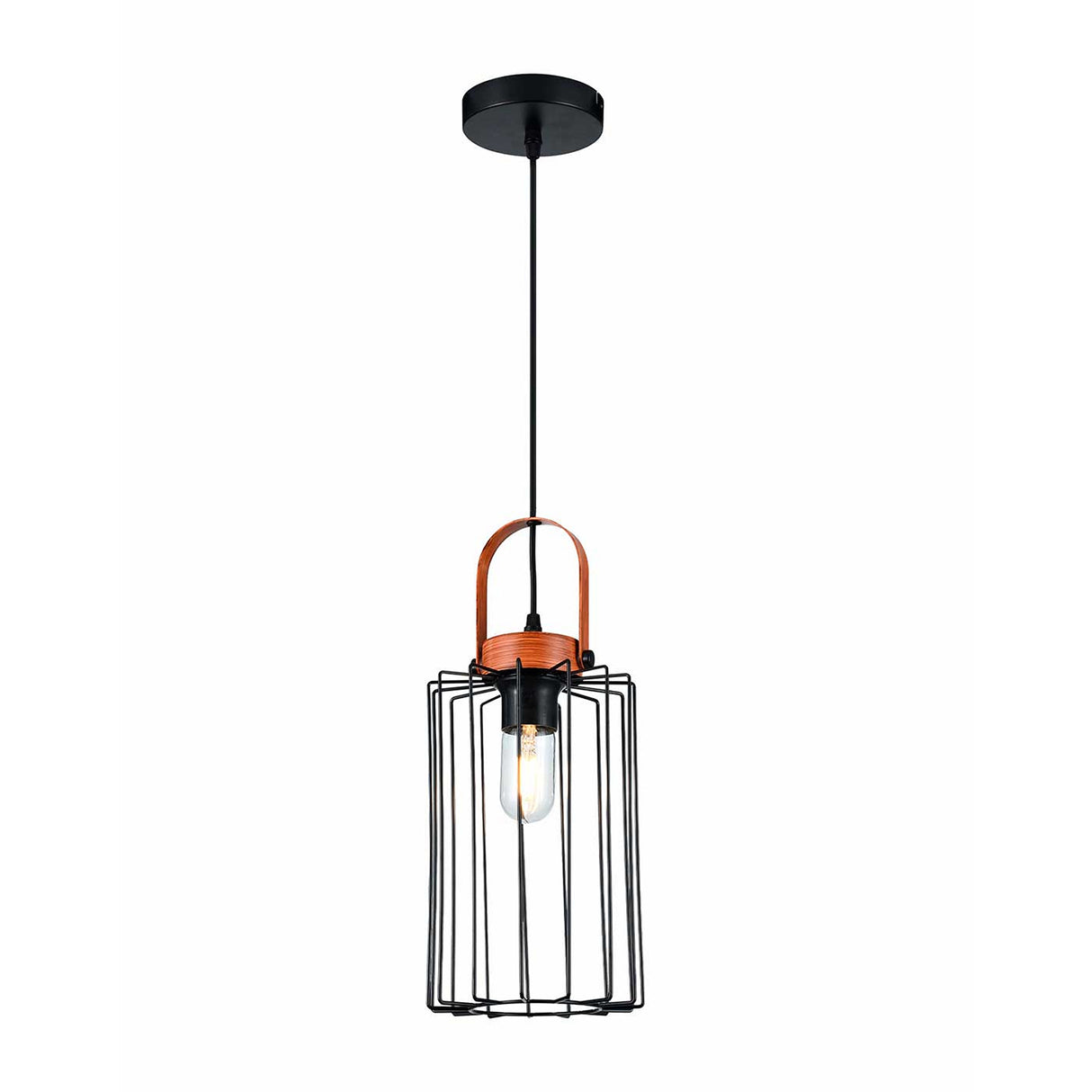 Lámpara Colgante Aymar Negro 16x16cm de Techo con Bombilla - Iluminacion | Bylmo