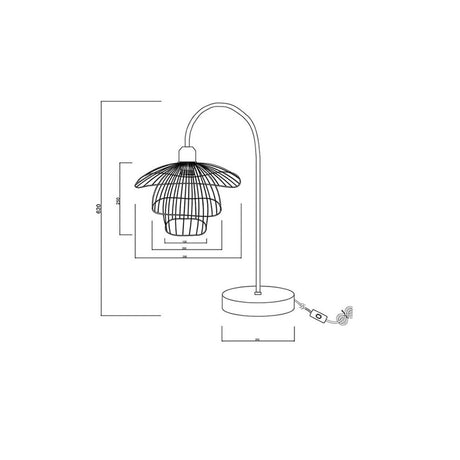 Lámpara de Mesa Flora Negro 25x65cm con Bombilla - Iluminacion | Bylmo