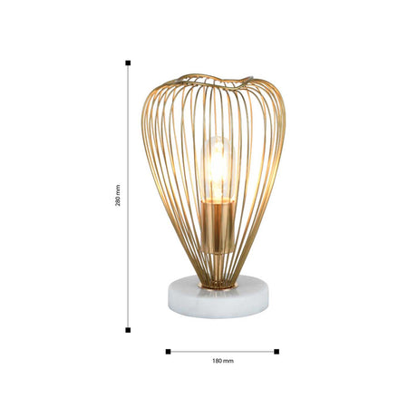 Lámpara de Mesa Zayra Dorado 20x40cm con Bombilla - Iluminacion | Bylmo