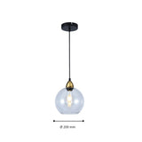 Lámpara Colgante Jacoba Transparente 20x120cm de Techo con Bombilla - Iluminacion | Bylmo
