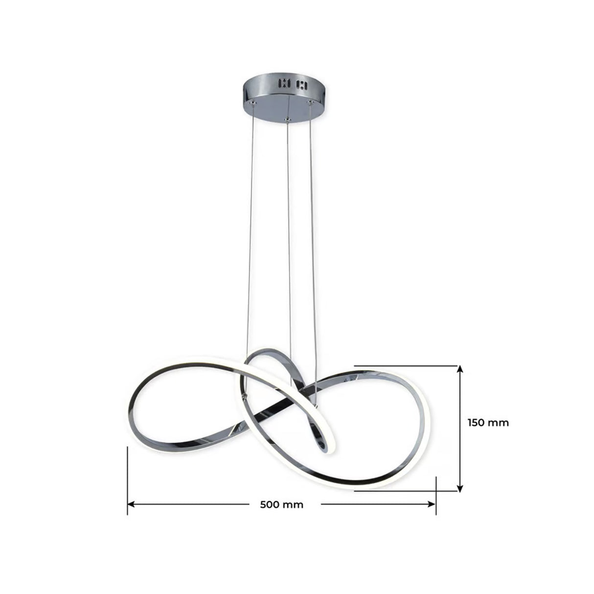 Lámpara Colgante Selene Cromado 40x118cm de Techo sin Bombilla - Iluminacion | Bylmo