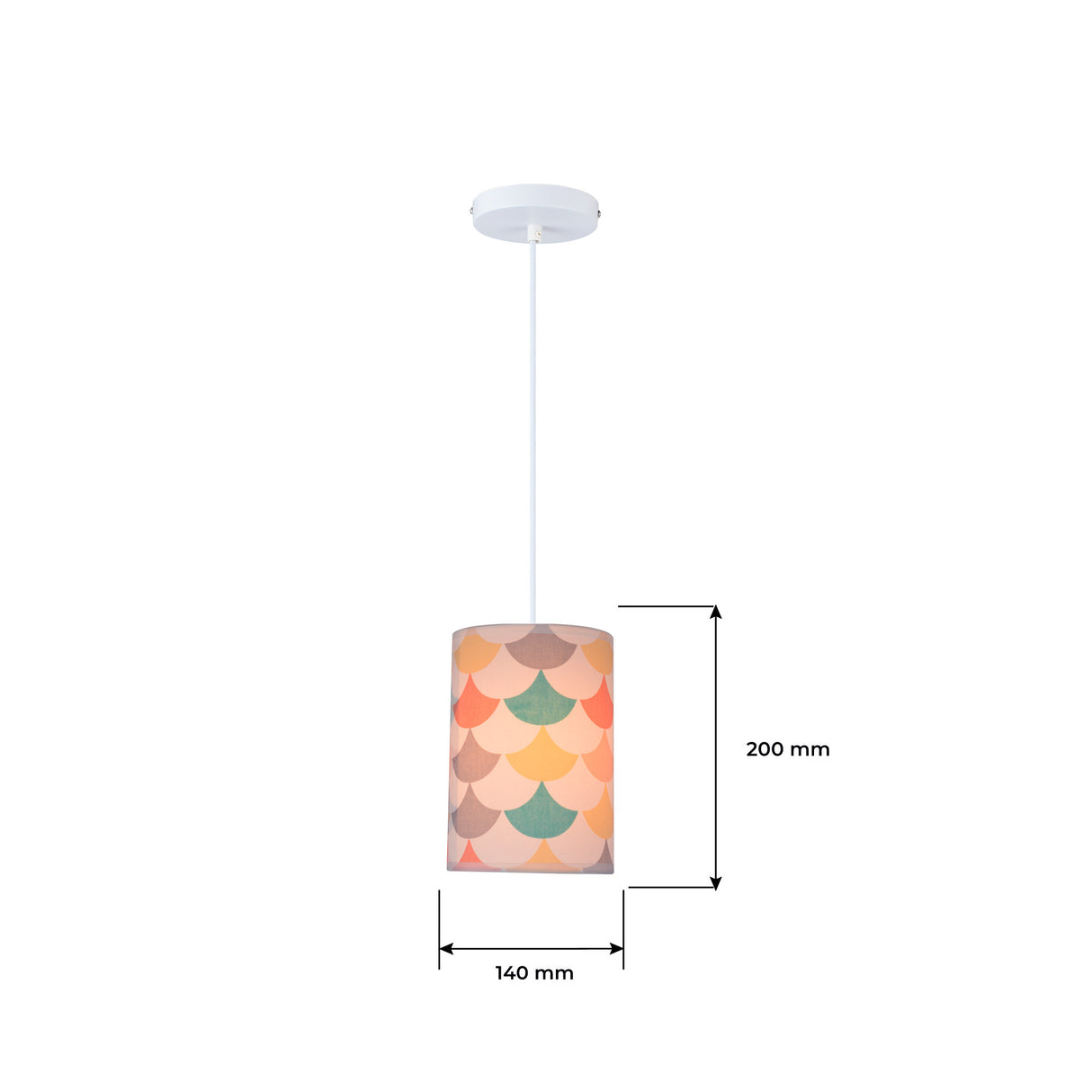 Lámpara Colgante Sirenita Multicolor 14x120cm de Techo con Bombilla - Iluminacion | Bylmo