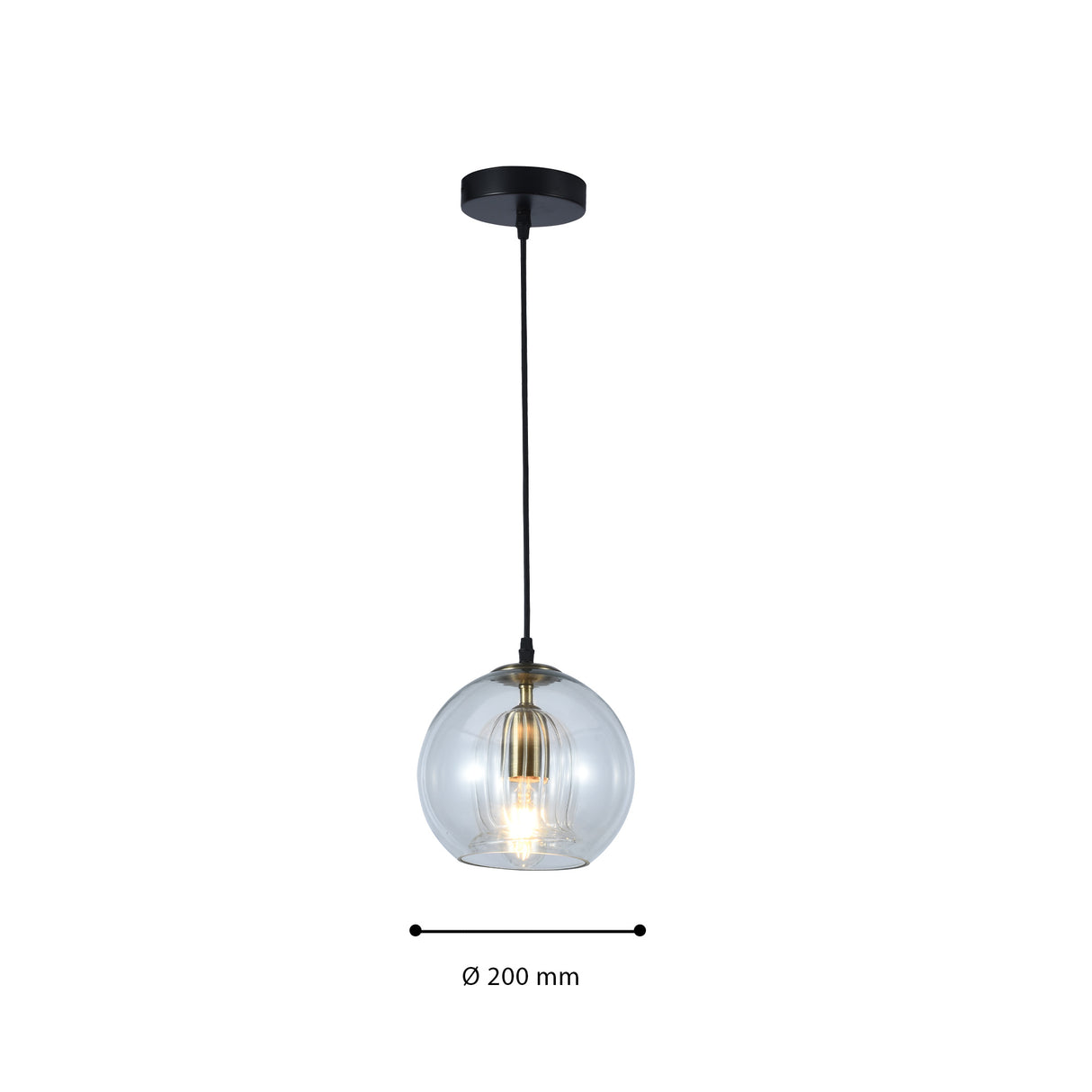 Lámpara Colgante Janet Transparente 20x120cm de Techo con Bombilla - Iluminacion | Bylmo