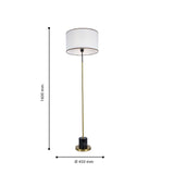 Lámpara De Piso Dafne Dorado 45x160cm Con Bombilla LED - Iluminacion | Bylmo