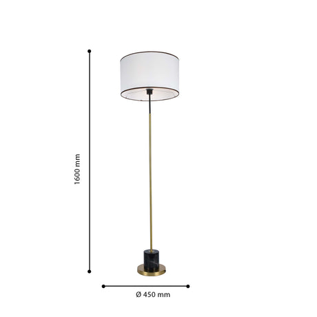 Lámpara De Piso Dafne Dorado 45x160cm Con Bombilla LED - Iluminacion | Bylmo
