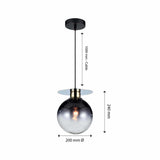 Lámpara Colgante Ada Negro 20x124cm de Techo con Bombilla - Iluminacion | Bylmo
