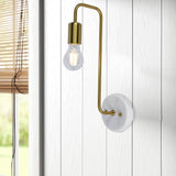 Lámpara de Pared Lino Dorado 12x38cm con Bombilla - Iluminacion | Bylmo