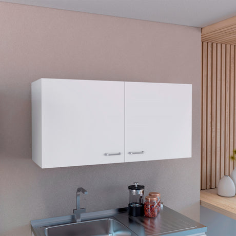 Gabinete Superior de Cocina Napoles Blanco 100x49cm con Dos Puertas - Muebles Superiores | Bylmo