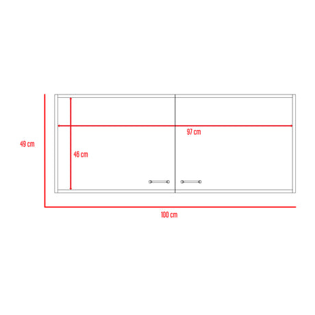 Gabinete Superior de Cocina Napoles Blanco 100x49cm con Dos Puertas - Muebles Superiores | Bylmo