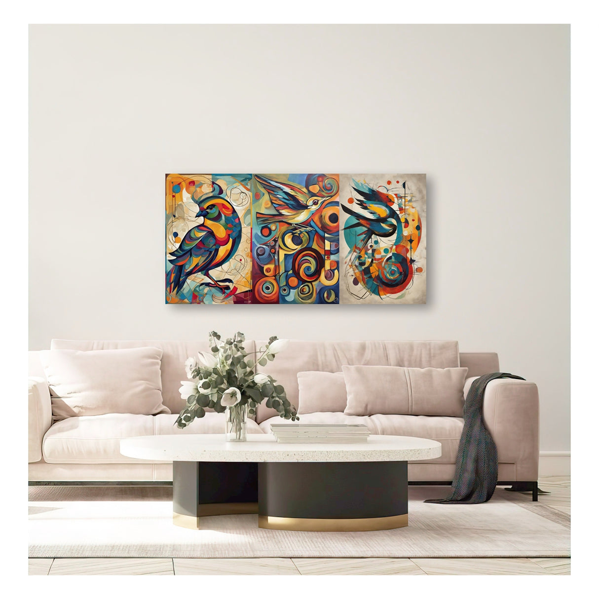 Cuadro de Lienzo Aves De Color 72x36cm Decorativo - Cuadros | Bylmo