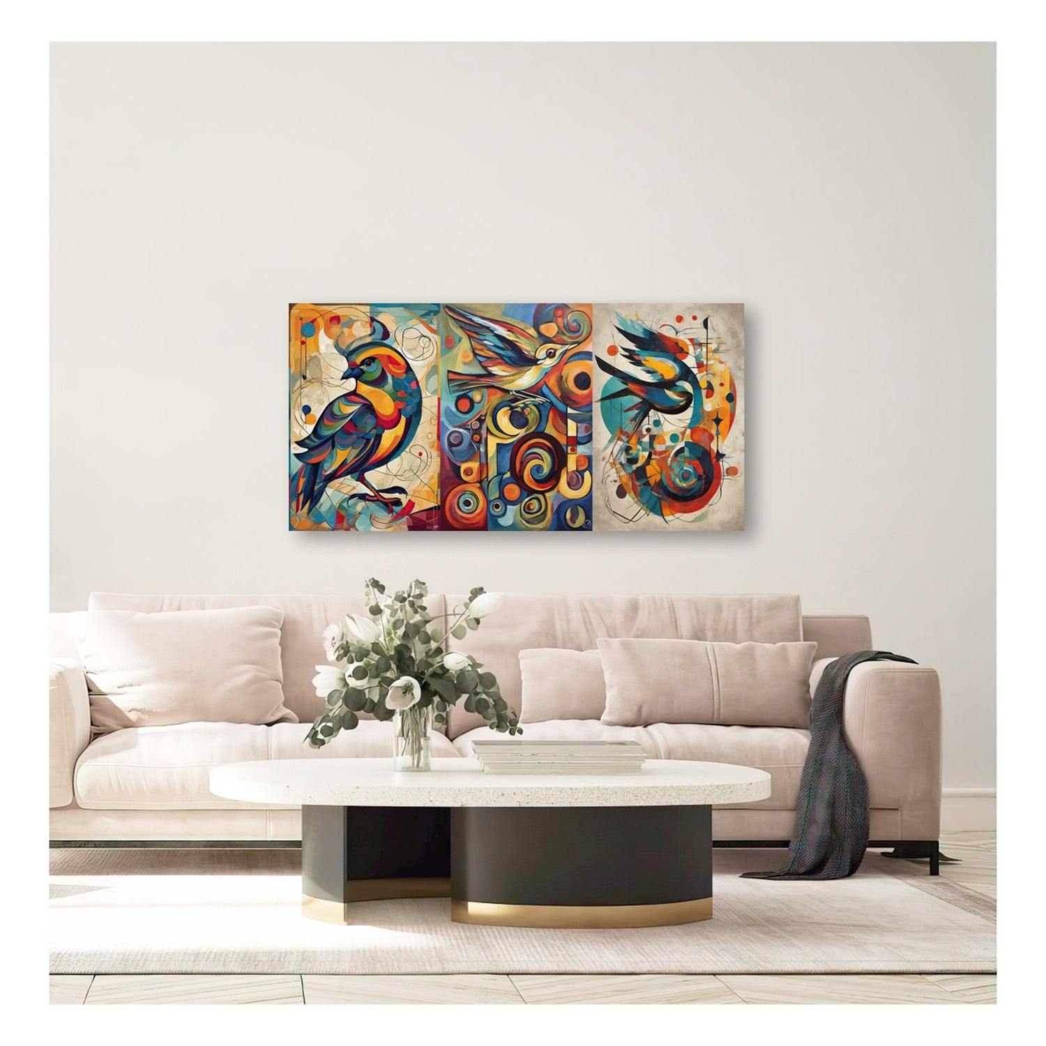 Cuadro de Lienzo Aves De Color 72x36cm Decorativo - Cuadros | Bylmo