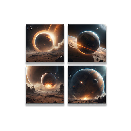Set 4 Cuadros de Lienzo Astronómico 43x43cm Decorativos - Cuadros | Bylmo