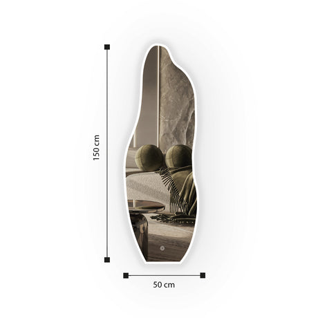 Espejo Led Asimétrico De Pared Moderno 50x150cm Sin Marco - Espejos Decorativos | Bylmo