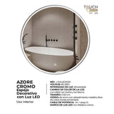 Espejo Led Redondo De Pared Moderno 60x60cm Sin Marco - Espejos Decorativos | Bylmo