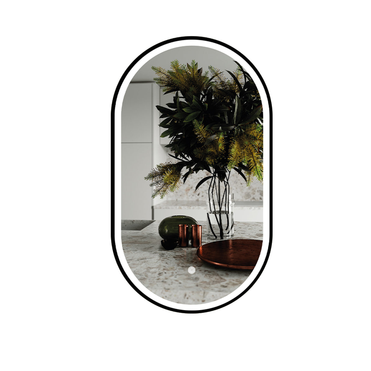 Espejo Led Ovalado De Pared Moderno 50x90cm con Marco Metálico - Espejos Decorativos | Bylmo