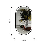 Espejo Led Ovalado De Pared Moderno 50x90cm con Marco Metálico - Espejos Decorativos | Bylmo