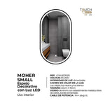 Espejo Led Ovalado De Pared Moderno 40x70cm con Marco Metálico - Espejos Decorativos | Bylmo