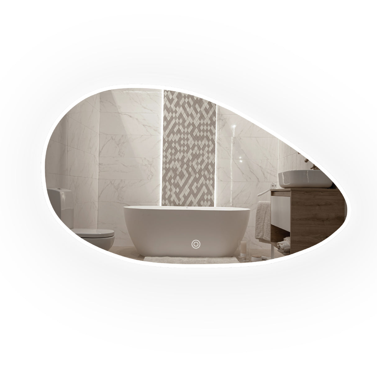 Espejo Led Ovalado De Pared Moderno 100x60cm Sin Marco - Espejos Decorativos | Bylmo