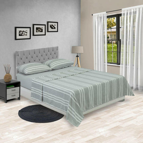 Juego de Sabanas Equilibrio Gris Oscuro para Cama Semidoble 120 X 190 Cm Rayas - Sabanas | Bylmo