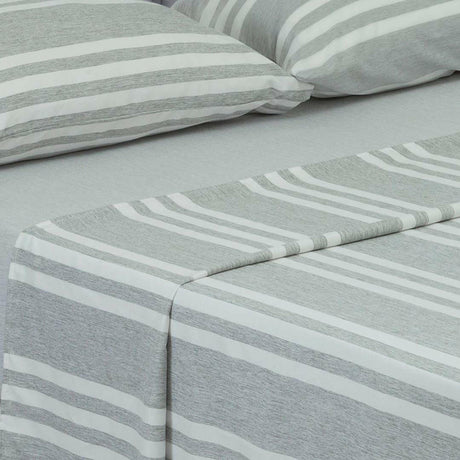 Juego de Sabanas Equilibrio Gris Oscuro para Cama Semidoble 120 X 190 Cm Rayas - Sabanas | Bylmo