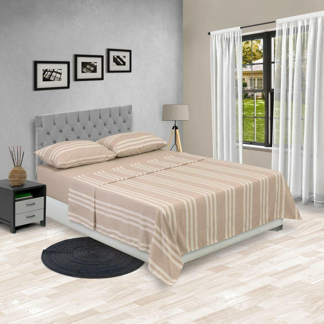 Juego de Sabanas Equilibrio Curuba para Cama Semidoble 120 X 190 Cm Rayas - Sabanas | Bylmo