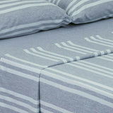 Juego de Sabanas Equilibrio Gris y Azul para Cama Queen 160 X 190 Cm Rayas - Sabanas | Bylmo