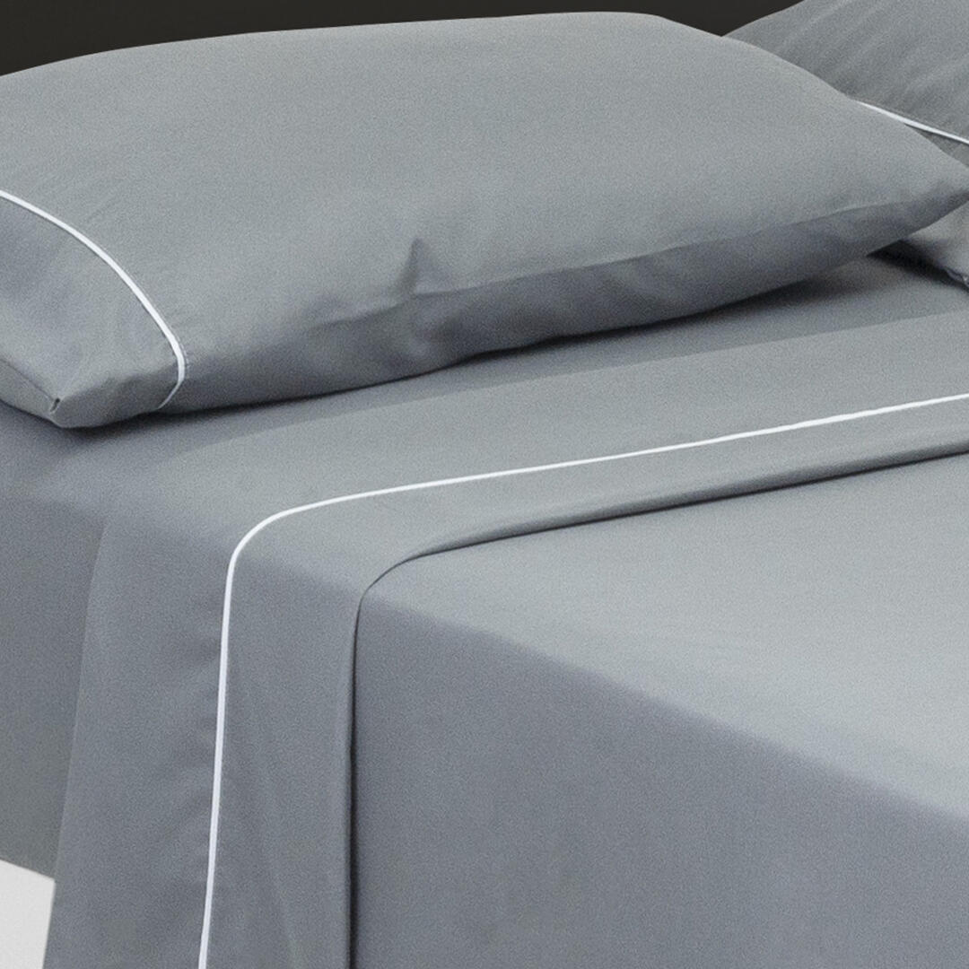 Juego de Sabanas Basic Gris Oscuro para Cama Doble 140 X 190 Cm Fondo Entero - Sabanas | Bylmo