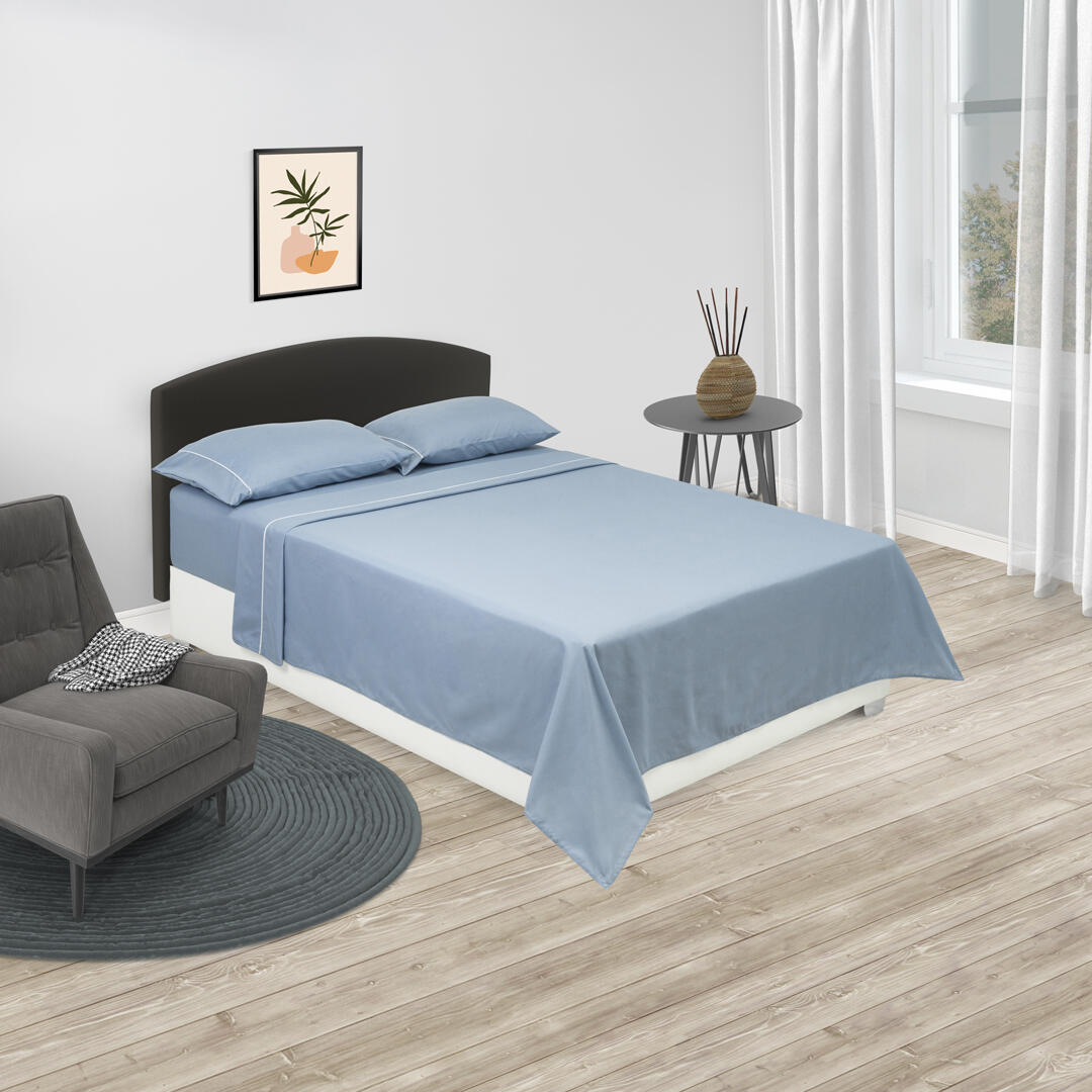 Juego de Sabanas Basic Azul Claro para Cama Queen 160 X 190 Cm Fondo Entero - Sabanas | Bylmo