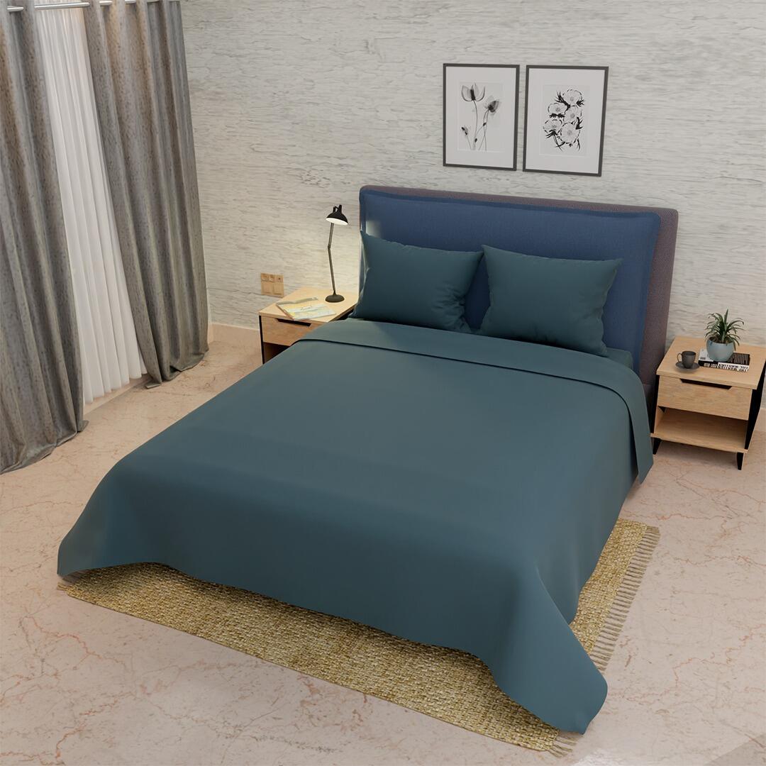 Juego de Sabanas My House Azul Oxford para Cama Queen 160 X 190 Cm Fondo Entero - Sabanas | Bylmo