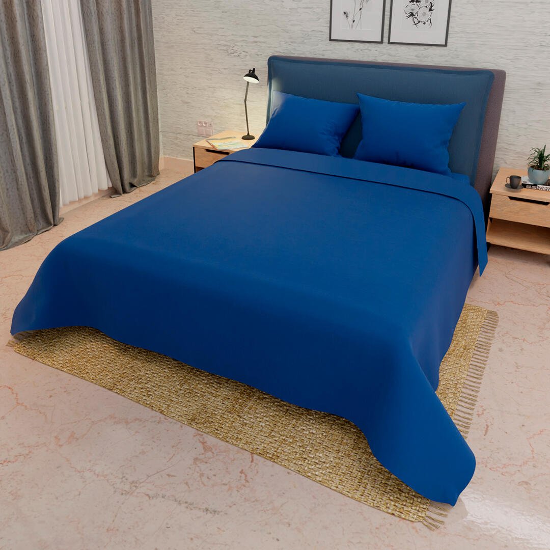 Juego de Sabanas My House Azul Rey para Cama King 200 X 200 Cm Fondo Entero - Sabanas | Bylmo