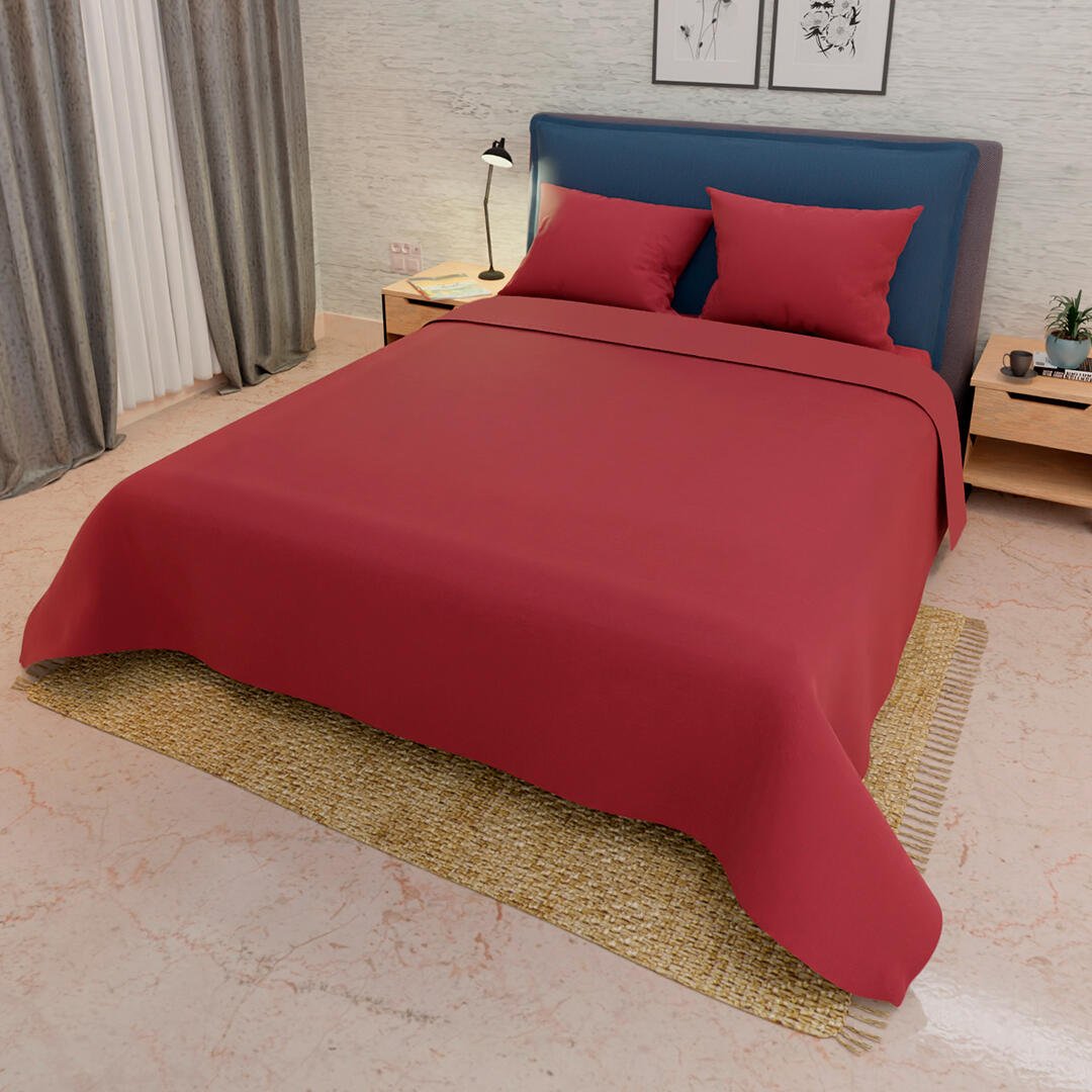 Juego de Sabanas My House Rojo para Cama King 200 X 200 Cm Fondo Entero - Sabanas | Bylmo