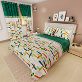 Juego de Sabanas Limila Blanco y Verde para Cama Queen 160 X 190 Cm Manchas - Sabanas | Bylmo