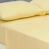Juego de Sabanas Cotton Sense Amarillo para Cama Doble 140 X 190 Cm Fondo Entero - Sabanas | Bylmo