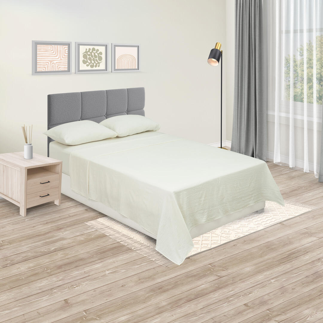 Juego de Sabanas Cotton Sense Beige para Cama Queen 160 X 190 Cm Fondo Entero - Sabanas | Bylmo