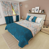 Juego de Sabanas Limila Azul y Blanco para Cama Sencillo 100 X 190 Cm Plumas - Sabanas | Bylmo