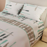 Juego de Sabanas Limila Gris Claro y Cafe para Cama King 200 X 200 Cm Líneas - Sabanas | Bylmo
