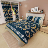 Juego de Sabanas Limila Azul Oscuro y Blanco para Cama King 200 X 200 Cm Círculos Entrelazados - Sabanas | Bylmo