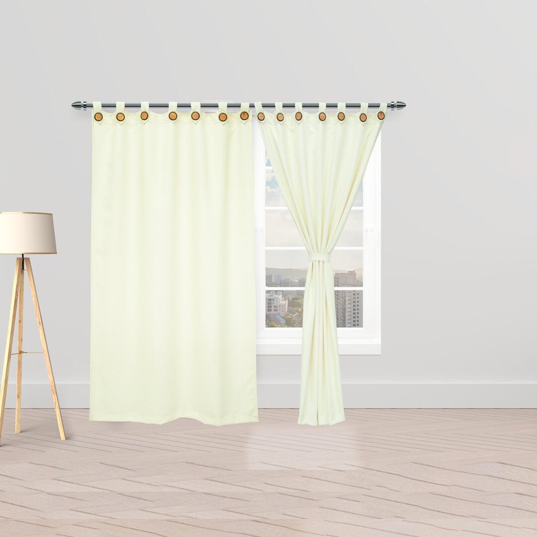 Cortina Blackout Cubista Marfil 270x220cm Horizontal Botón - Cortinas y Persianas | Bylmo
