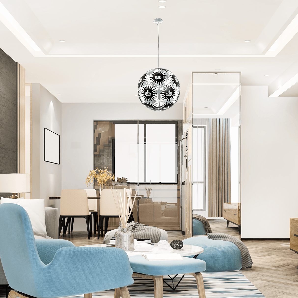 Lámpara Colgante Retro Estilo Acero 53x53x145 - Iluminacion | Bylmo