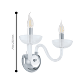 Lámpara de Pared Clásico Gris ACERO 20x32x28cm Diseño Clásico LED - Iluminacion | Bylmo