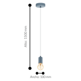 Lámpara Colgante Vintage Azul Diseño Único 150cm - Iluminacion | Bylmo