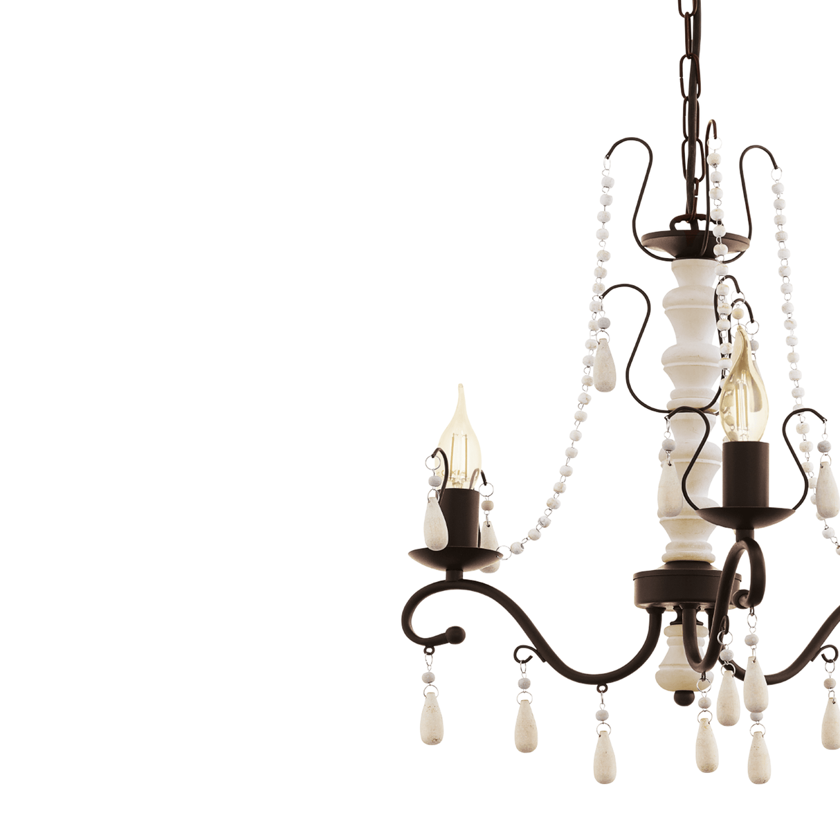 Lámpara Colgante Rústico 3 Luces Café Acero Ajustable 44x44x110cm - Iluminacion | Bylmo