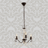 Lámpara Colgante Rústico 3 Luces Café Acero Ajustable 44x44x110cm - Iluminacion | Bylmo